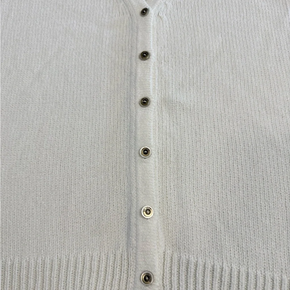 St. John Sport • V-Neck Short Sleeve Knit Cardigan - Picture 3 of 12